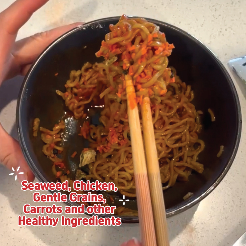 Mungdak dog-safe ramen noodles preparation view