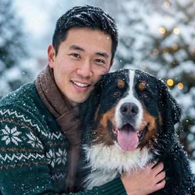 Kenji with Hachi