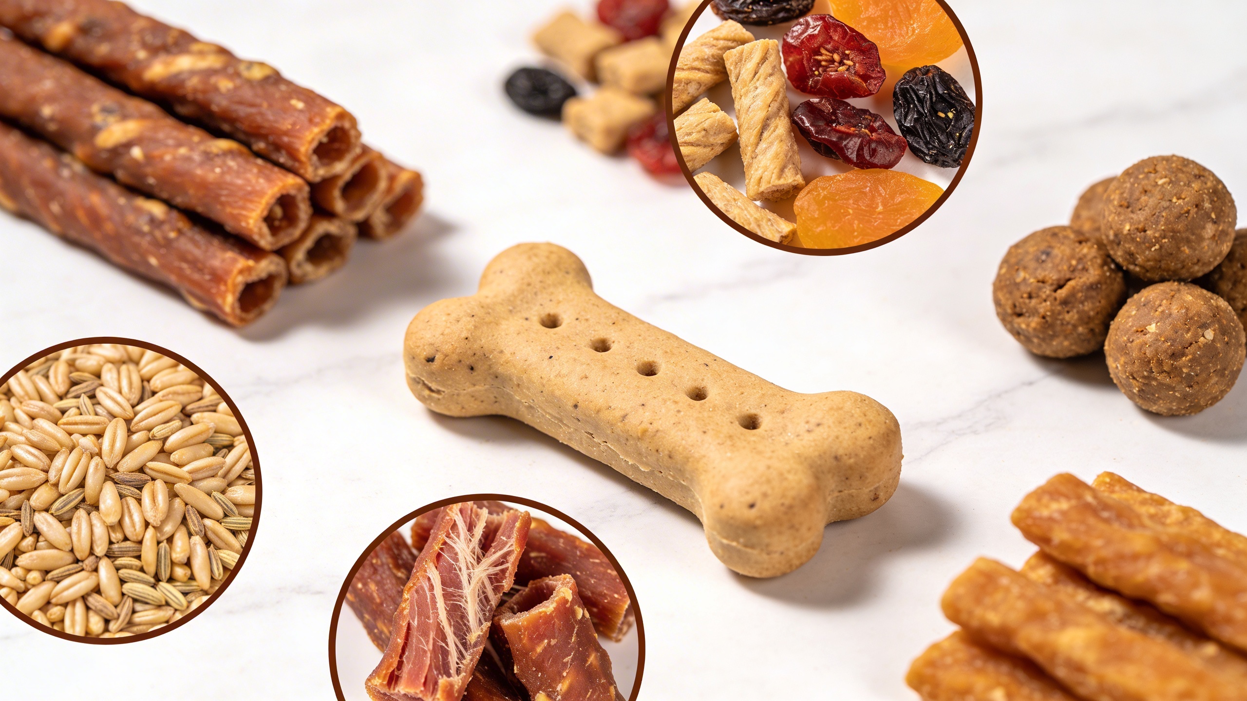 korean dog treat subscription comparison image showing treat quality and ingredients